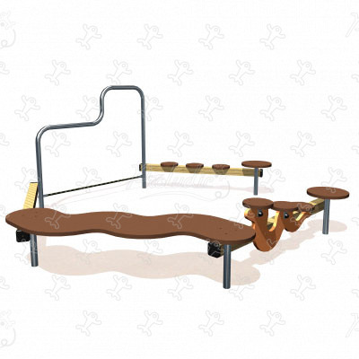 J16 Áreas de juegos actividades lúdicas sensoriales circuito gymludic® & módulos de equilibrio imagen 3d