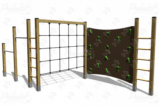 J1605 Áreas de juegos juegos de equilibrio y de trepa estructuras para trepar imagen 3d