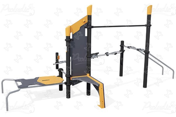 Estación lúdico-deportiva compacta Brazos-Piernas-Abdominales J37106® deporte y fitness acti’fun acti’fit imagen 3d