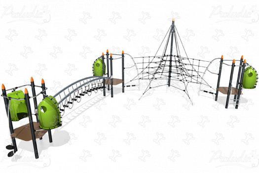 J4800 Áreas de juegos juegos de equilibrio y de trepa estructuras de cuerdas imagen 3d