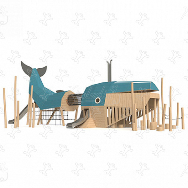 J49117® Áreas de juegos juegos en madera natural sostenible animales imagen 3d