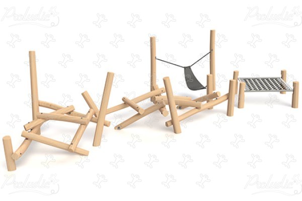 J49160 Áreas de juegos juegos en madera natural sostenible circuitos y juegos de escalada imagen 3d