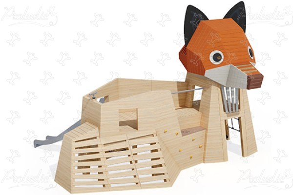 J49161® Áreas de juegos juegos en madera natural sostenible animales imagen 3d