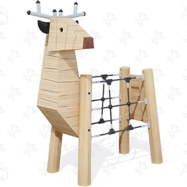 J49168® Áreas de juegos juegos en madera natural sostenible animales imagen 3d