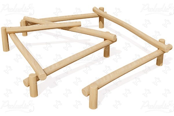 J49169 Áreas de juegos juegos en madera natural sostenible circuitos y juegos de escalada imagen 3d