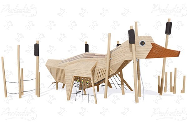 J49170® Áreas de juegos juegos en madera natural sostenible animales imagen 3d