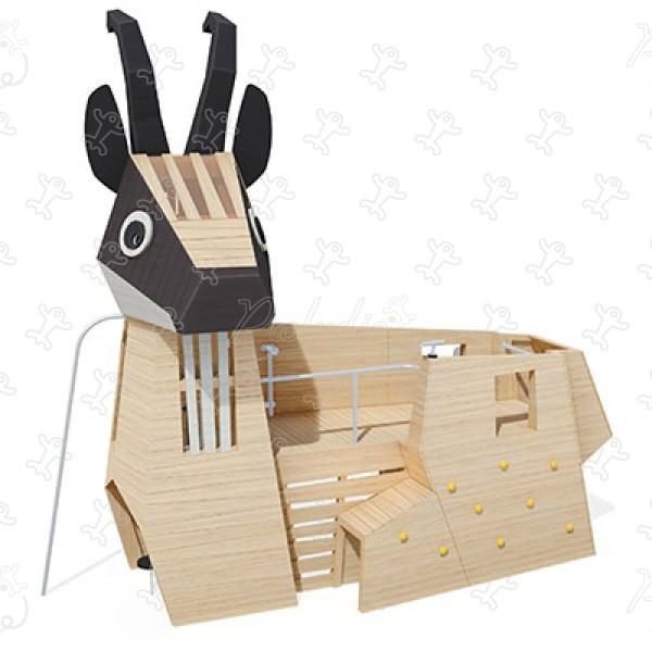 J49177® Áreas de juegos juegos en madera natural sostenible animales imagen 3d