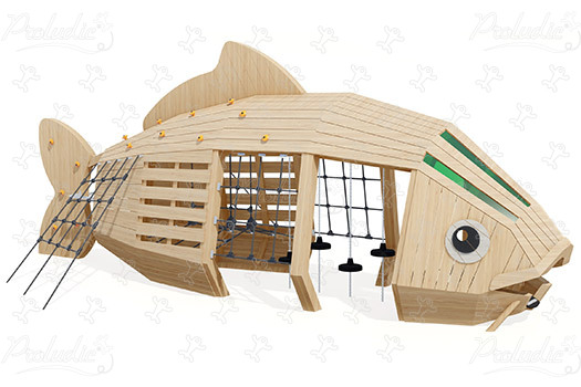 Carpa J49179 Áreas de juegos juegos en madera natural sostenible animales imagen 3d