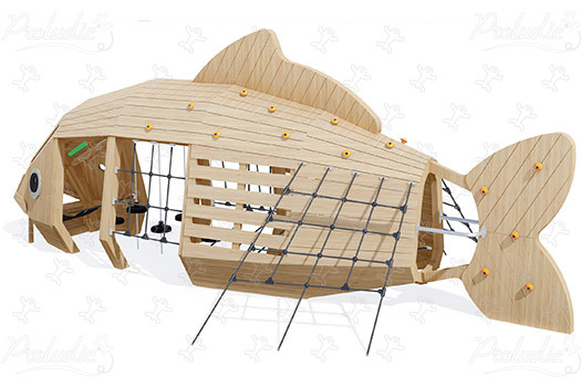 Carpa J49179 Áreas de juegos juegos en madera natural sostenible animales imagen 3d