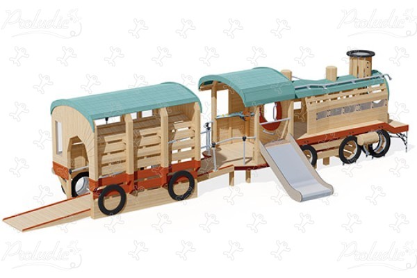 J49197® Áreas de juegos juegos en madera natural sostenible transporte imagen 3d