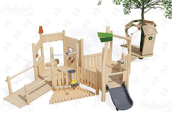 J49904® Áreas de juegos juegos en madera natural sostenible arborea play® imagen 3d