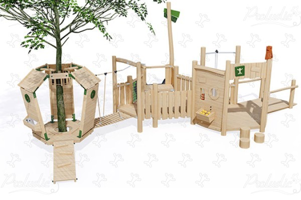 J49904® Áreas de juegos juegos en madera natural sostenible arborea play® imagen 3d