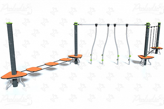 J5407-M Áreas de juegos juegos de equilibrio y de trepa circuitos imagen 3d