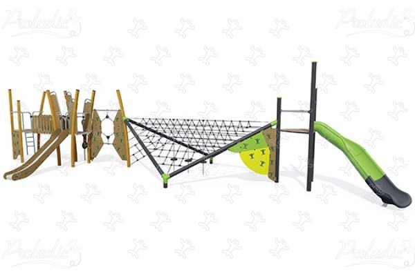 J57012-C Áreas de juegos juegos de equilibrio y de trepa estructuras de cuerdas imagen 3d