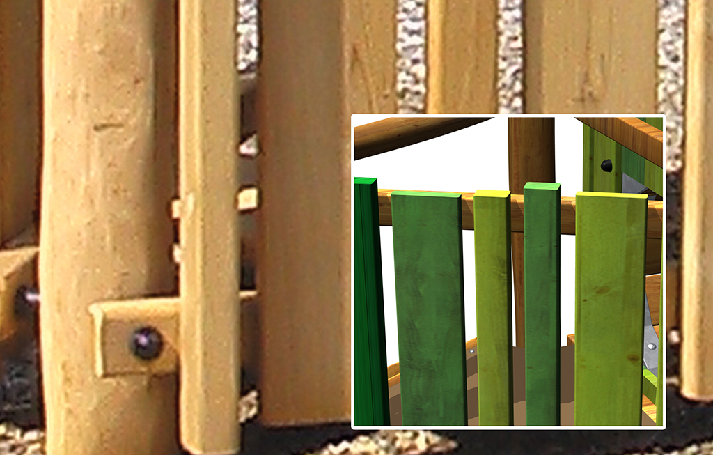 Los paneles y los peldaños