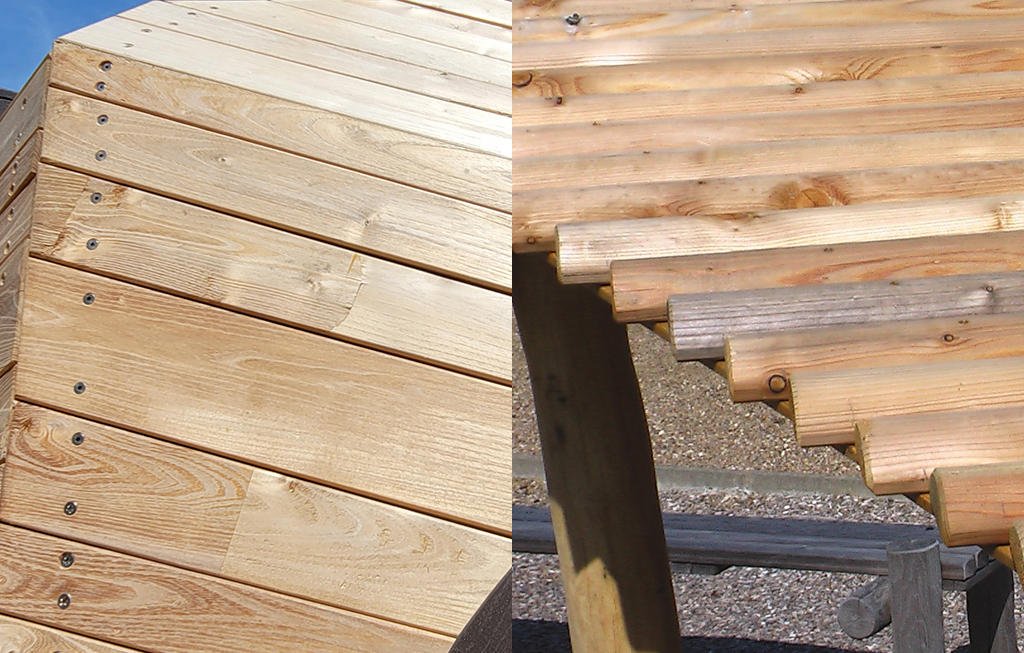 Las planchas y medios troncos