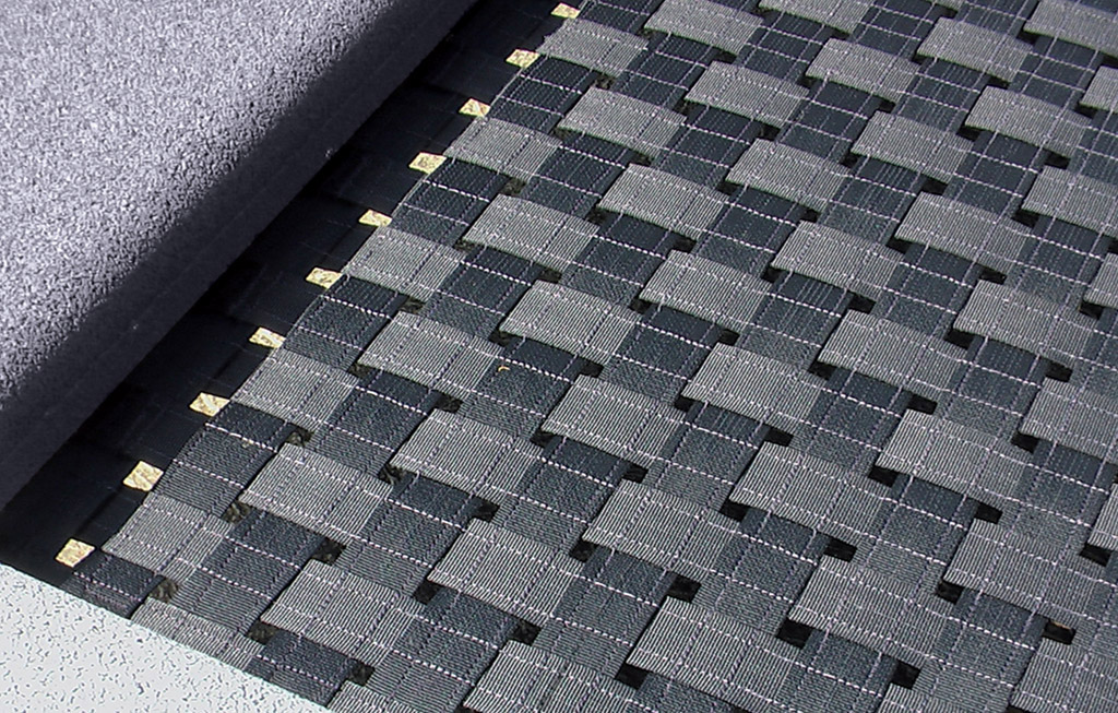 La superficie del trampolín