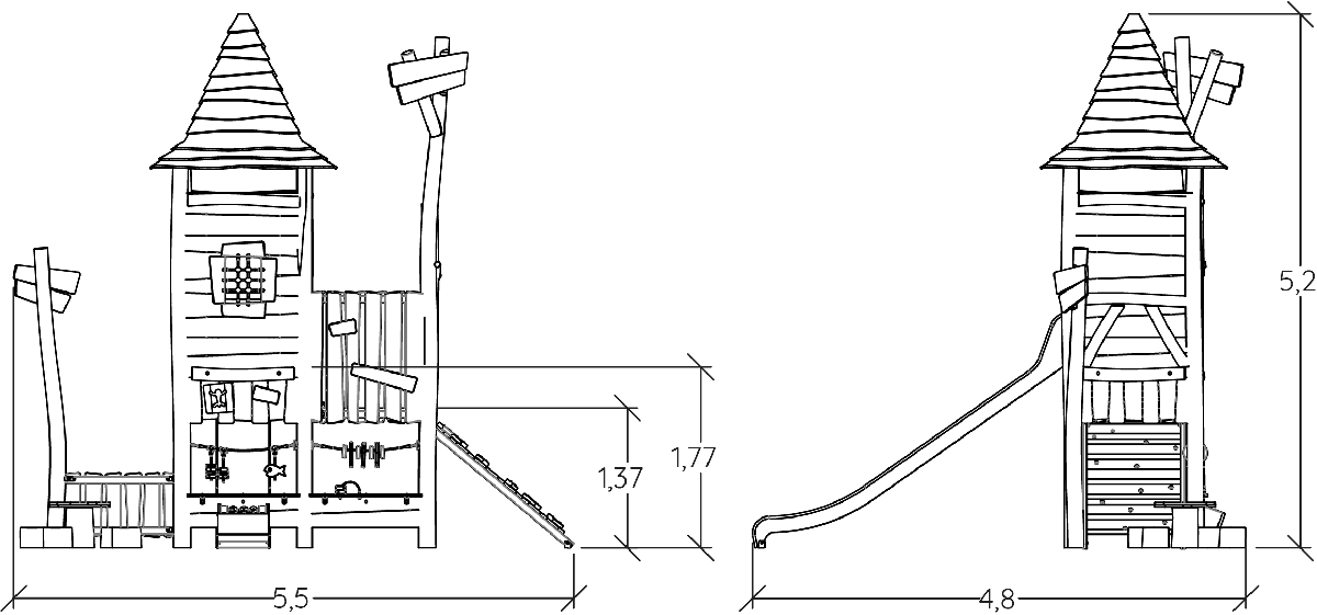 J49306® Áreas de juegos juegos combinados estructuras polivalentes imagen vista lateral
