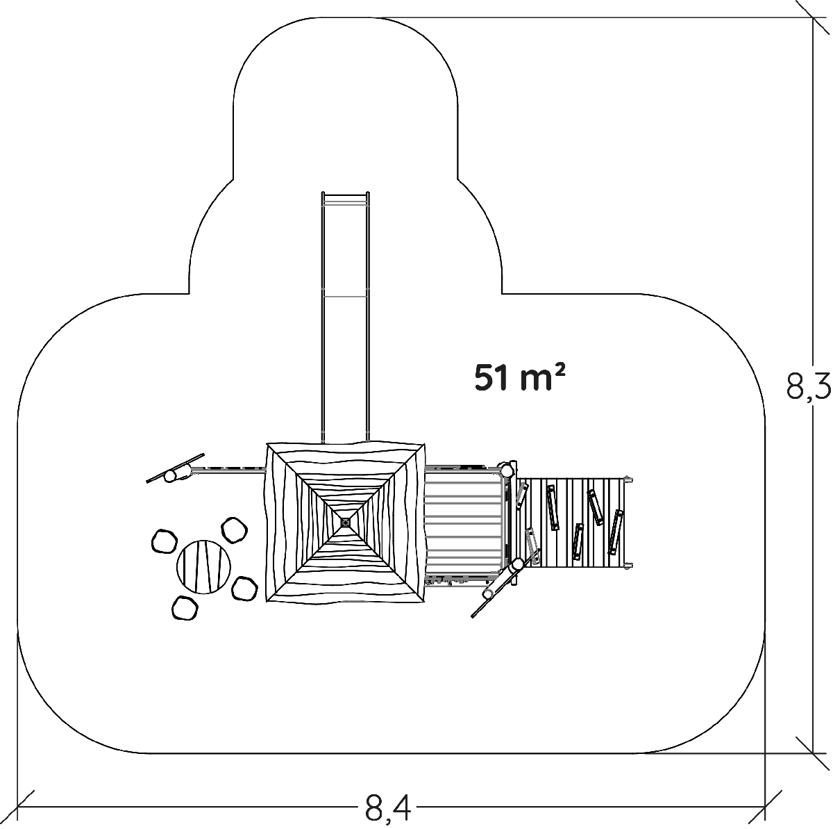 J49306® Áreas de juegos juegos combinados estructuras polivalentes imagen vista superior